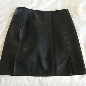 Leather mini skirt